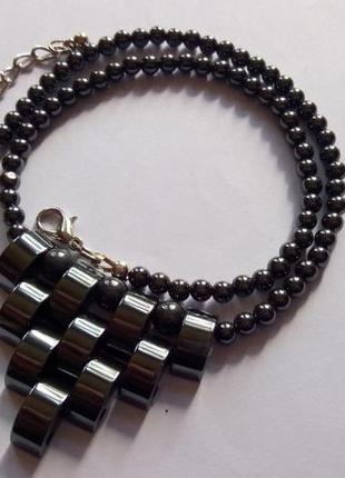 Бусы, натуральный гематит. винтаж