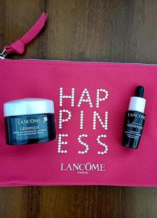 Lancome genifique крем+сироватка. косметичка у подарунок!