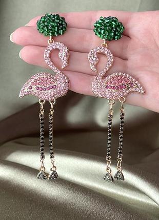 Серьги фламинго