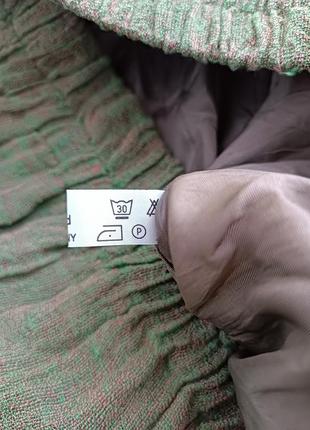 Юбка льняная ткань жатка на резинке с карманами hopsack , one size6 фото