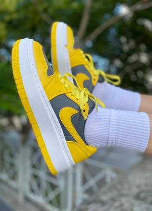 Кроссовки nike air jordan 1 low elevate yellow/grey8 фото