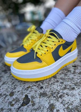 Кроссовки nike air jordan 1 low elevate yellow/grey7 фото