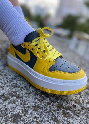 Кроссовки nike air jordan 1 low elevate yellow/grey6 фото