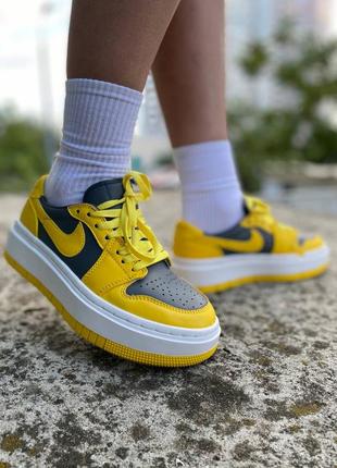 Кроссовки nike air jordan 1 low elevate yellow/grey