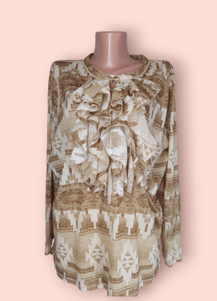 Блуза ralph lauren в сетчатом стиле с рюшами жабо