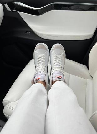 Nike blazer white білі жіночі кеди кросівки блейзер найк весна літо осінь женские кеды кроссовки белые высокие5 фото