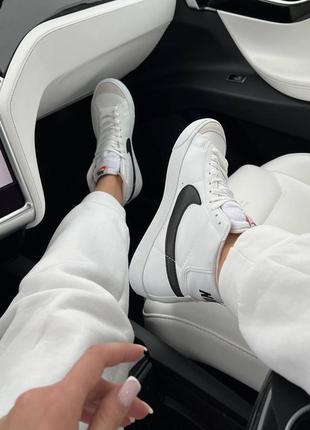 Nike blazer white білі жіночі кеди кросівки блейзер найк весна літо осінь женские кеды кроссовки белые высокие3 фото