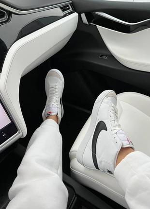 Nike blazer white білі жіночі кеди кросівки блейзер найк весна літо осінь женские кеды кроссовки белые высокие6 фото