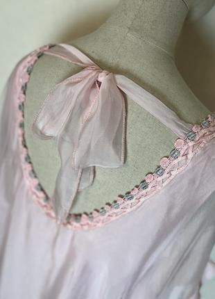 Шелк,розовая блуза, открытая спина,италия,етно бохо стиль9 фото