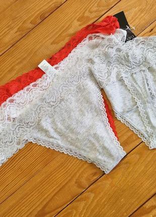 Комплект жіночих трусиків із 5 штук, розмір l/xl, колір червоний, сірий, білий