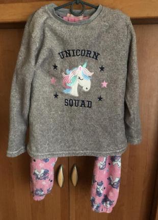 Пижама, комплект, 8-9 р 134 см. единорог, unicorn. dream big1 фото