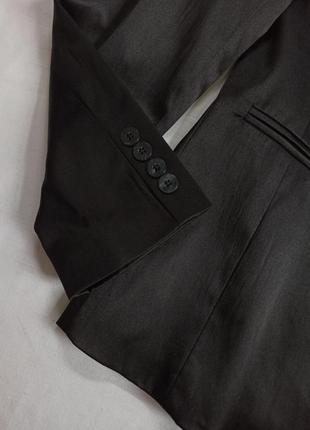 Черный пиджак на одну пуговицу/приталенный/под атлас3 фото