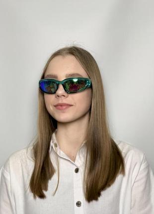 Окуляри сонцезахисні жіночі хамелеон захист 400 uv зеленого кольору sun23043
