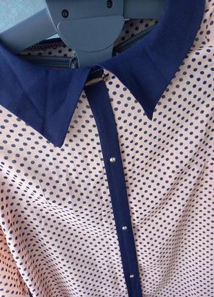 Блуза шифонова, блуза в горошок2 фото