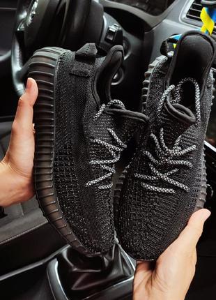 Женские кроссовки чёрные адидас adidas yeezy boost 350 v2 рефлектив3 фото