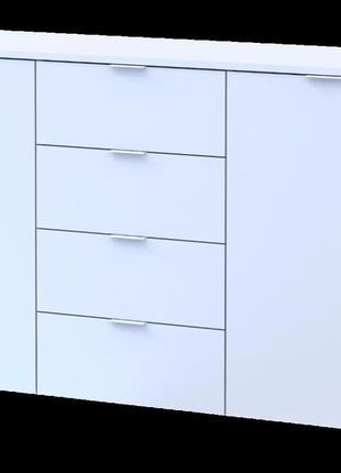 Комод doros рон 5 белый 2 фасада 4 шухляды 140х38х81 (44900223)