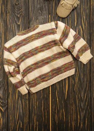 Шерстяной детский свитер ручной вязки2 фото