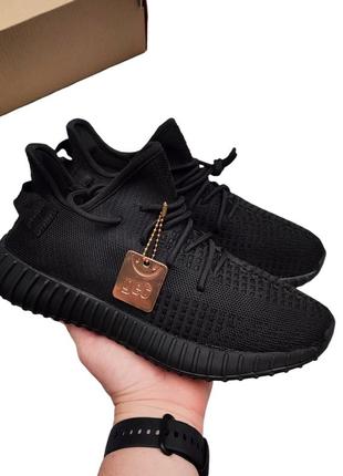 Мужские кроссовки чёрные адидас adidas yeezy boost 350 v21 фото