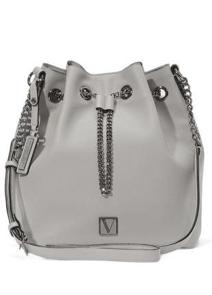 Сумка крос-боді жіноча victoria's secret bucket bag сірий колір