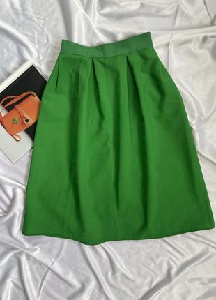 Зеленая юбка-миди на замочке2 фото