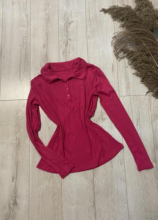 Кофта поло трендового рожевого кольору