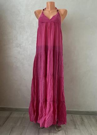 Сукня ярусна рожевого треодового кольору1 фото