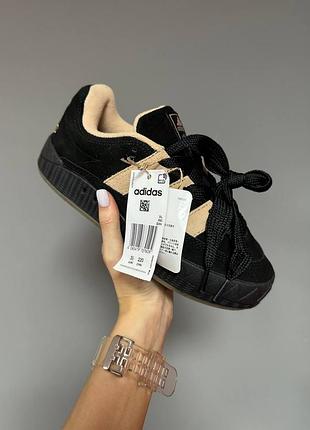 Крутезні кросівки adidas adimatic black peach premium чорні з персиковим