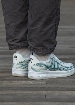 Мужские кроссовки nike air force skeleton white белые, найк аир форс стильные, качественные4 фото