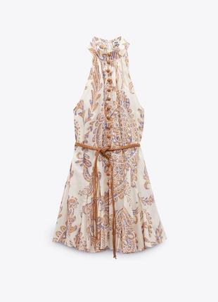 Жіноча літня сукня сарафан з поясом зара zara 4786/1117 фото