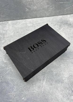 Мужской набор boss кожаный ремень + кожаный кошелек + подарочная упаковка4 фото