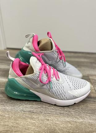 Унікальні кросівки nike air max 270 платиново-рожево-білі