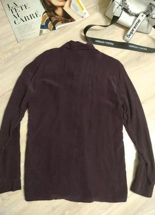 100% шелк, блузка рубашка фиолетово-чернильная из натурального шелка8 фото
