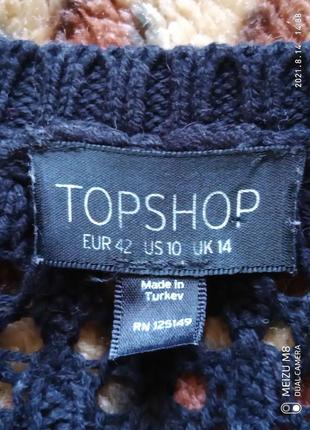 Вязаная ажурная  туника /свитер оверсайз topshop/ размер 14/426 фото