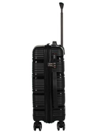 Большой пластиковый чемодан из поликарбоната 85l horoso черный2 фото