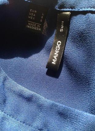 Синее платье длинный рукав размер m/l mango10 фото