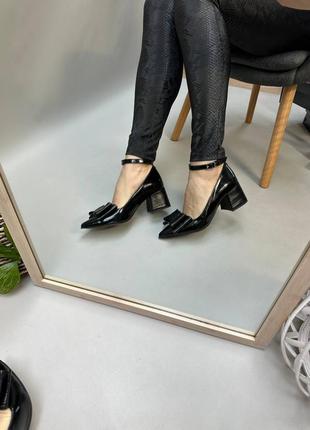 Экслюзивные туфли лодочки из итальянской кожи и замши женские на каблуке6 фото