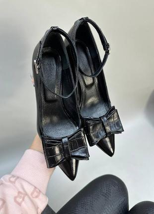 Экслюзивные туфли лодочки из итальянской кожи и замши женские на каблуке3 фото