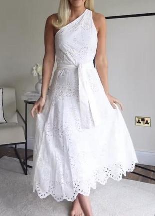 Біле бавовняне плаття zara з прошви, p. s, m, l3 фото