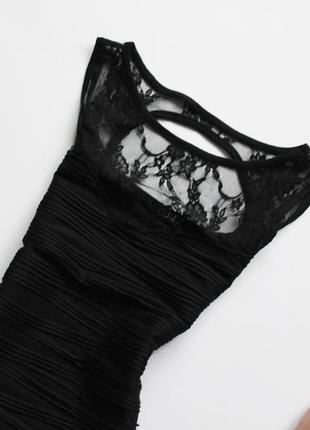 Чорне плаття по фігурі з мереживом 8 з2 фото