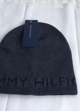 В'язана чоловіча зимова шапка tommy hilfiger3 фото