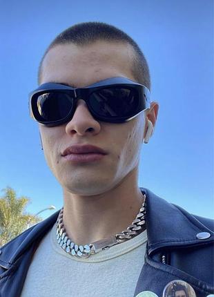 Солнцезащитные очки прямоугольные хит тренд сезона у2к y2k uv400 стиль 2000 90