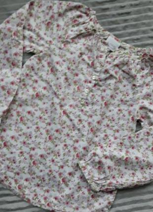 Хлопковая блузочка в цветочек