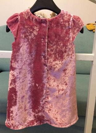 Велюровое нарядное платье 1-2 года2 фото