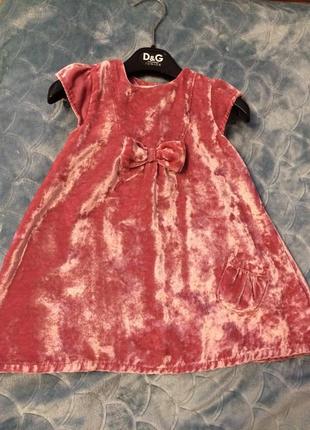 Велюровое нарядное платье 1-2 года5 фото