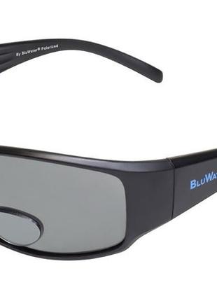 Окуляри біфокальні поляризаційні bluwater bifocal-1 (+2.5) polarized (gray) (чорна біфокальна лінза з діоптріями)1 фото