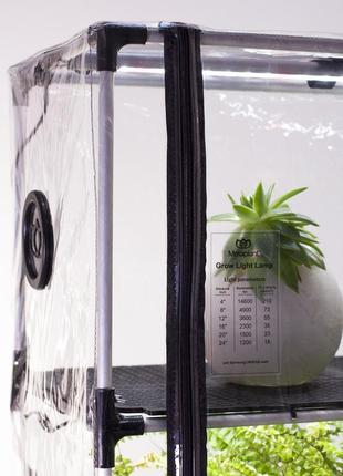 Міні-теплиця з фіто світлом для дому sezam xl  з пластиковою полицею + 3 вентилятора5 фото