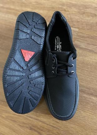 Мужские нубуковые туфли черные прошитые с круглым носком на шнурках (код 2343)10 фото
