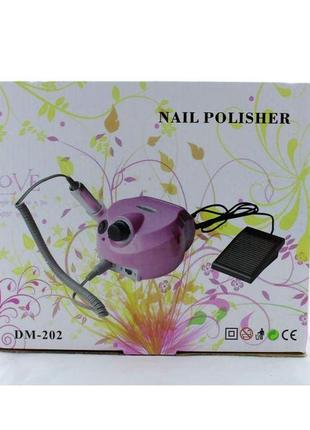 Машинка для маникюра и педикюра фрезер beauty nail 202, коррекция ногтей3 фото