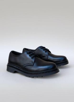 Туфли унисекс черные dr martens 1461 mono black4 фото