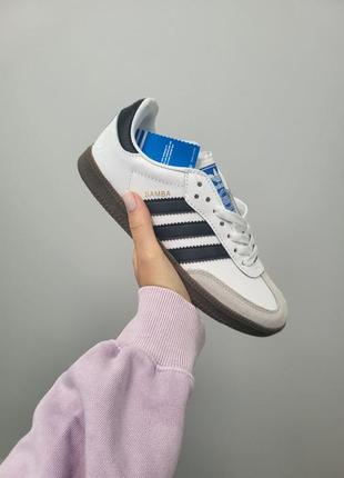 Женские кроссовки adidas samba white grey